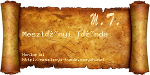 Meszlényi Tünde névjegykártya