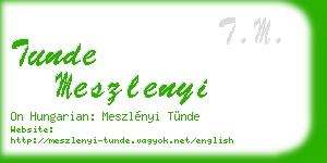 tunde meszlenyi business card